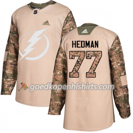 Tampa Bay Lightning Victor Hedman 77 Adidas 2017-2018 Camo Veterans Day Practice Authentic Shirt - Mannen